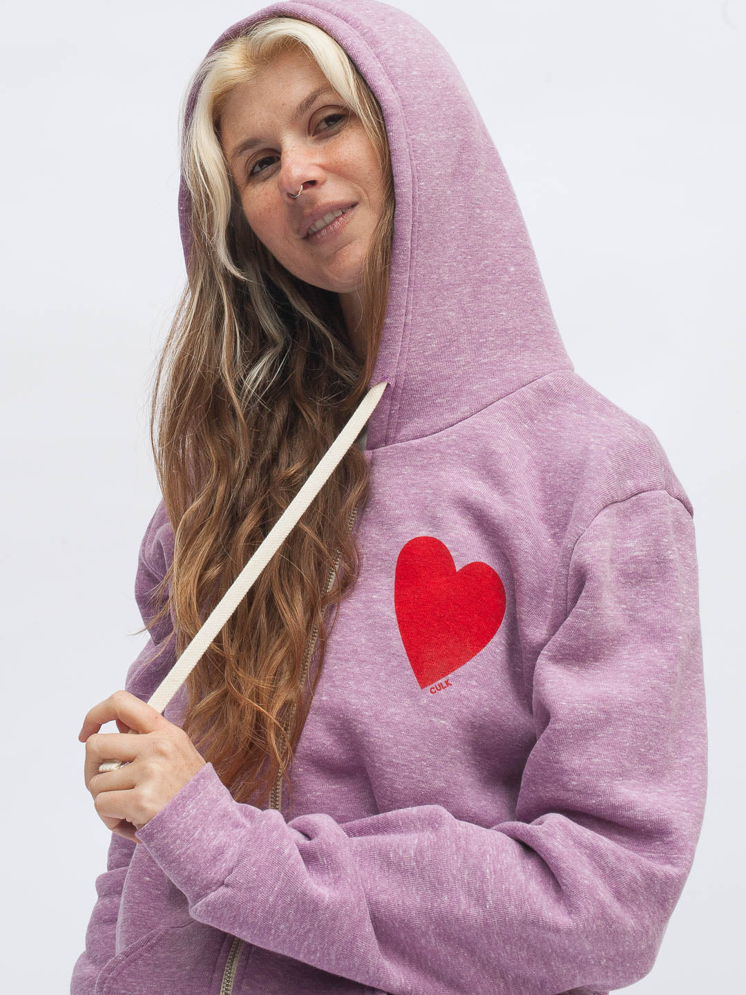 Love Zip-Up Hoodie Tri Purple-Culk