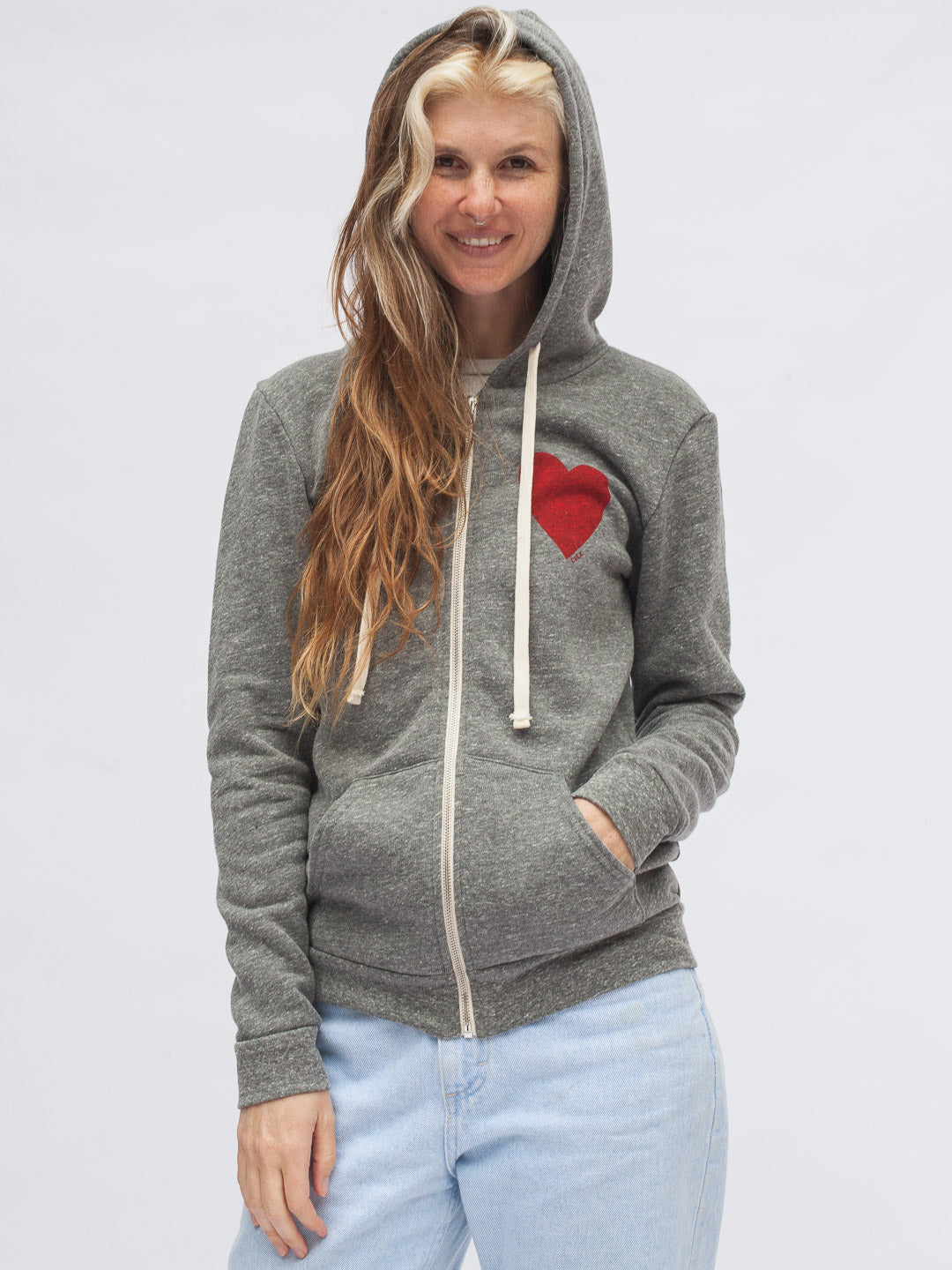 Love Zip-Up Hoodie Tri Vintage Grey-Culk