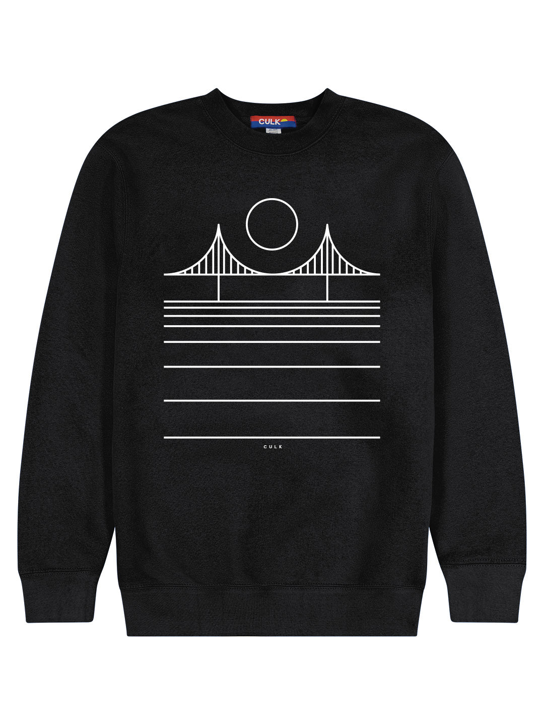 Minimal Bridge Crewneck Sweatshirt Black-Culk