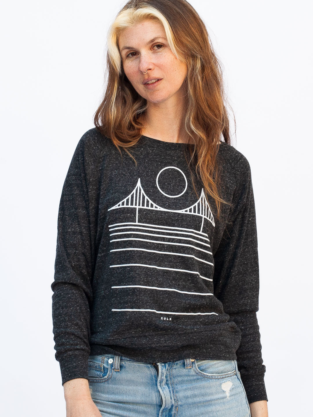 Minimal Bridge Women's Raglan Pullover Tri-Charcoal-Culk