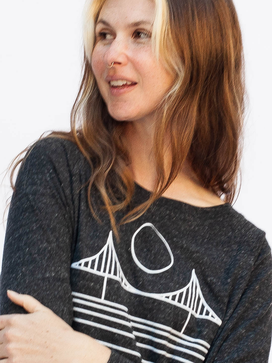 Minimal Bridge Women's Raglan Pullover Tri-Charcoal-Culk