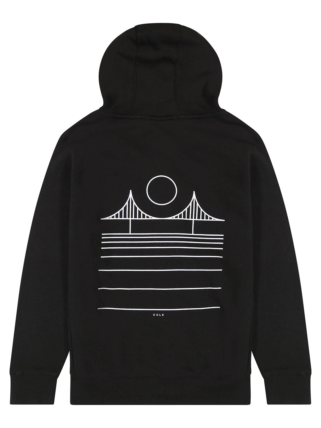 Minimal Bridge Zip-Up Hoodie Black-Culk