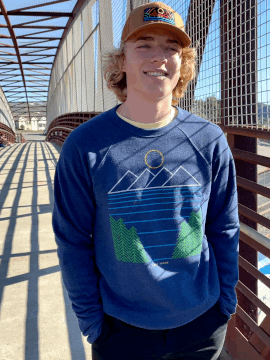 Minimal Lake Tahoe Unisex Crewneck Sweatshirt Navy-Culk