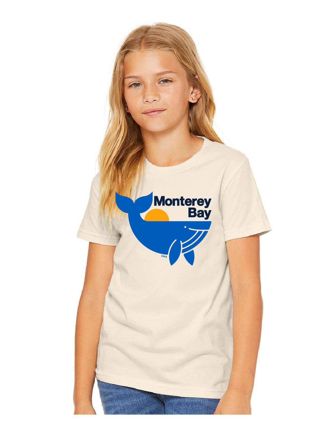 Monterey Bay Whale Youth Tee Cream-Culk