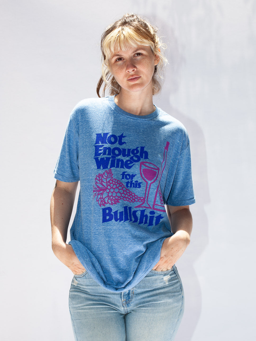 Not Enough Wine Tee Tri-Blue-Culk