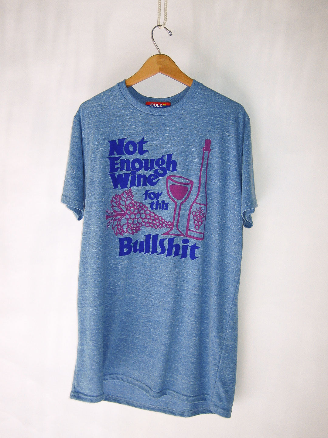Not Enough Wine Tee Tri-Blue-Culk