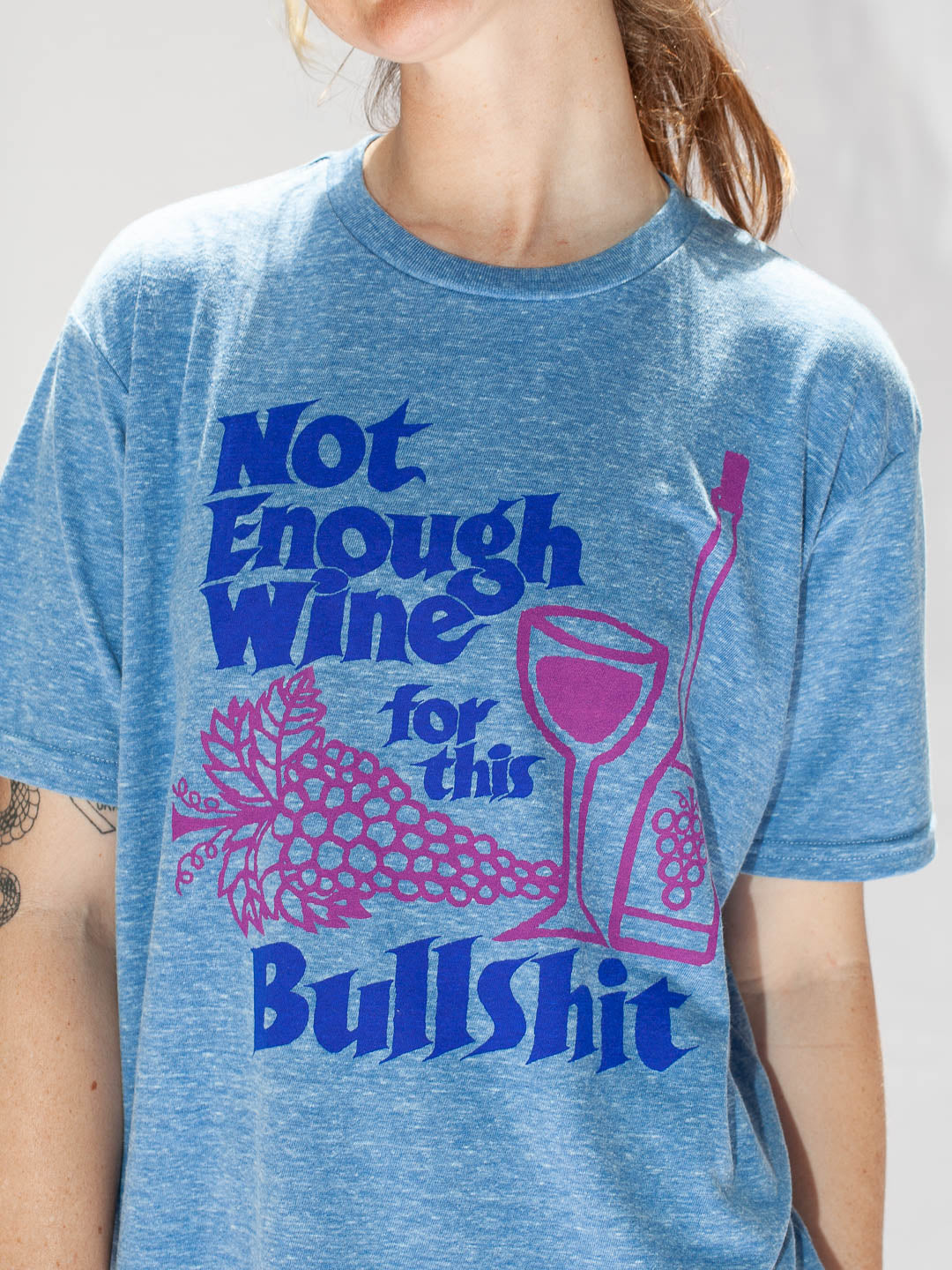 Not Enough Wine Tee Tri-Blue-Culk