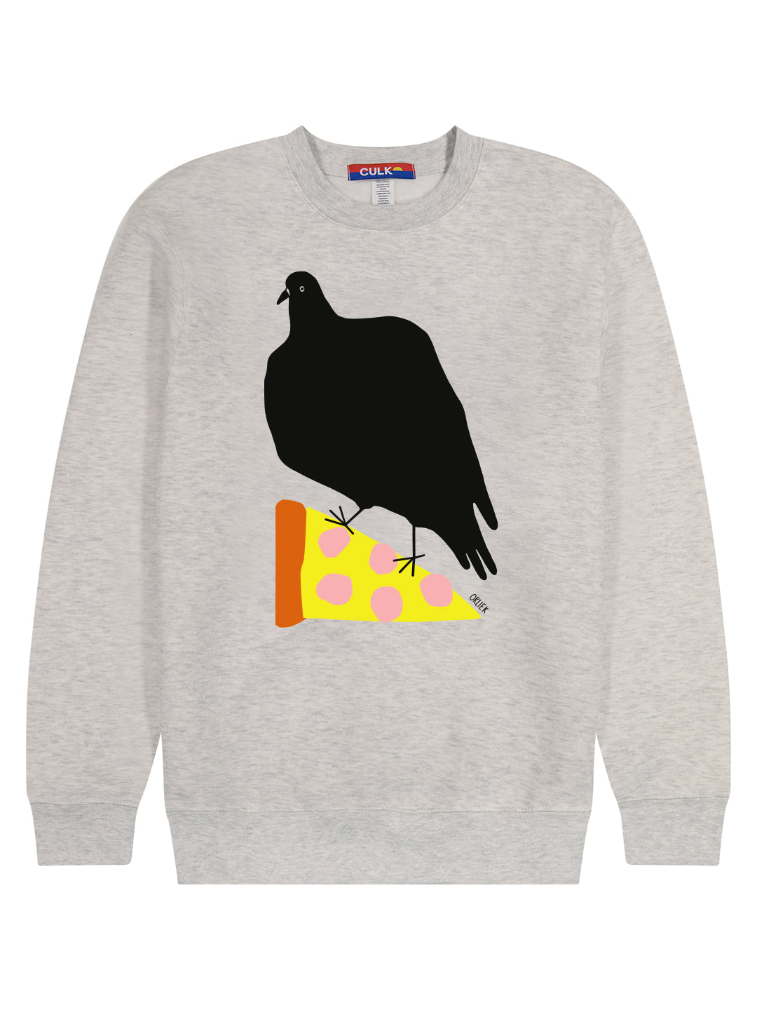 Pizza Pigeon Crewneck Heather Cream by Orlie K.-Culk