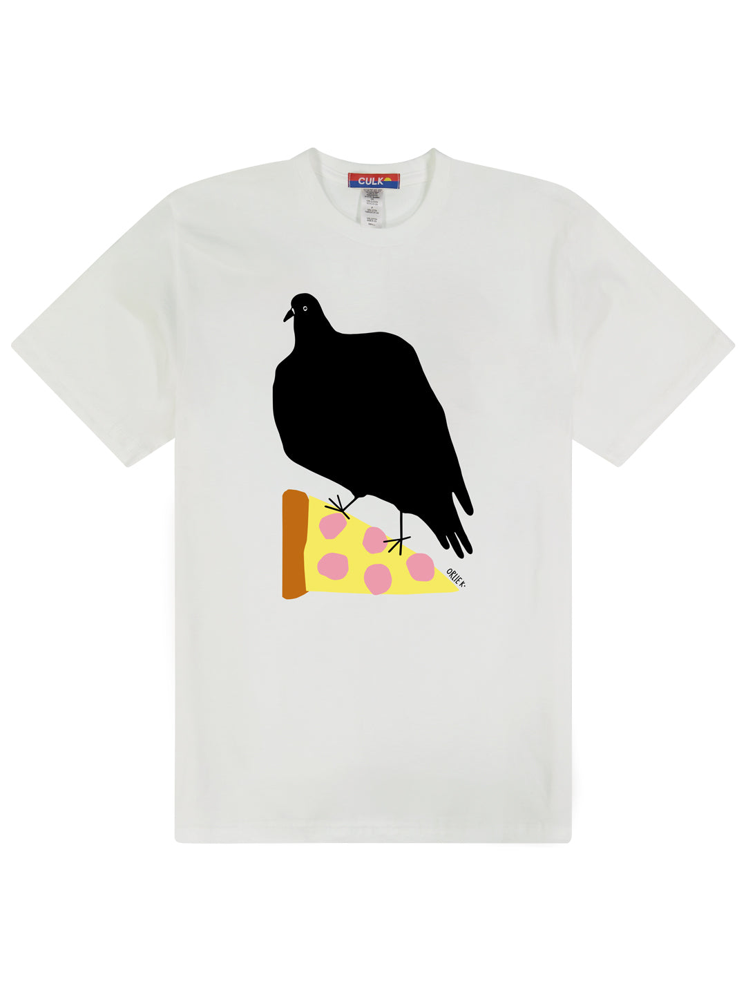 Pizza Pigeon Tee Silver by Orlie K.-Culk