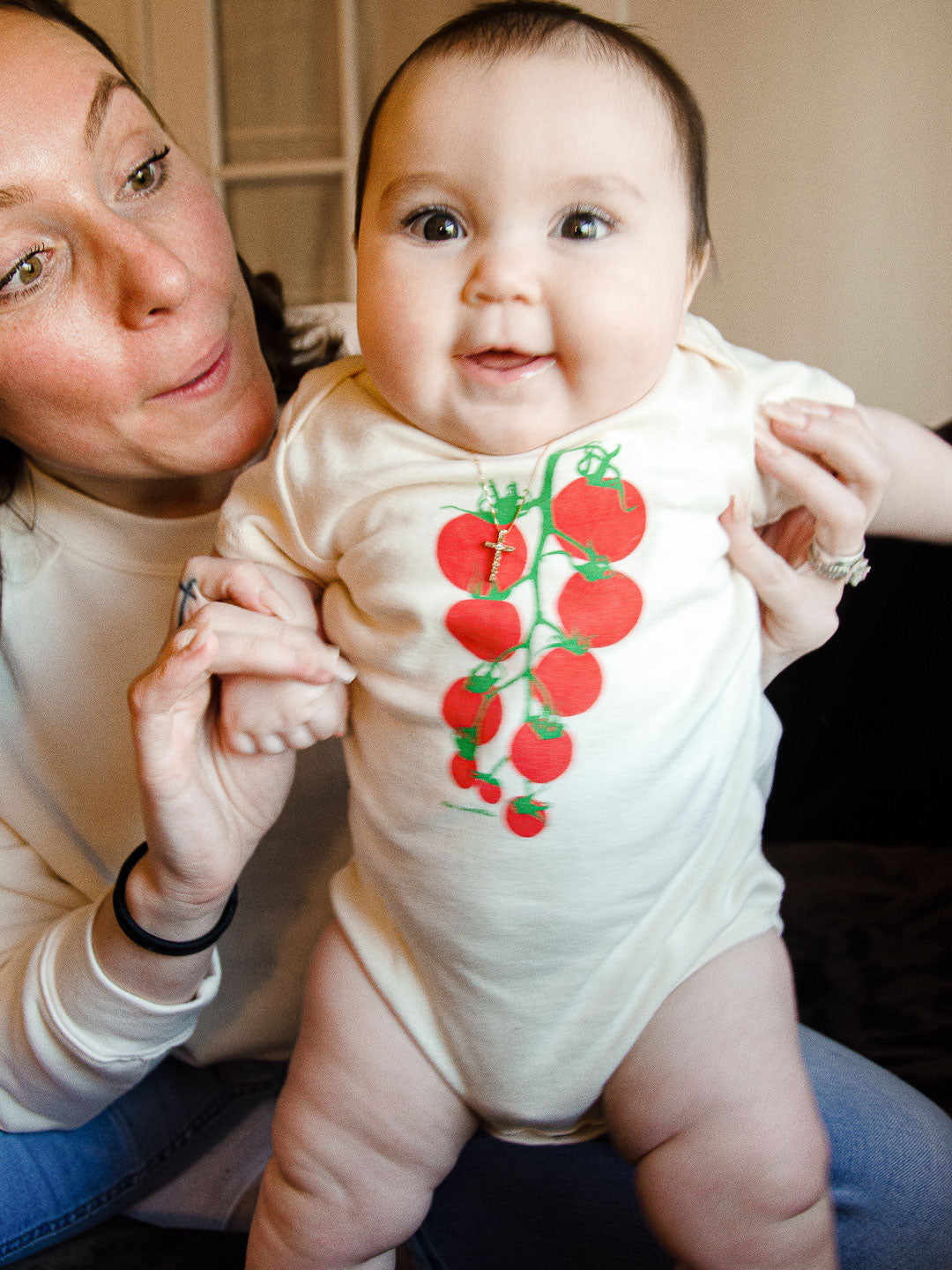 Pomodoro Baby Onesie Cream by Jen Kindell-Culk