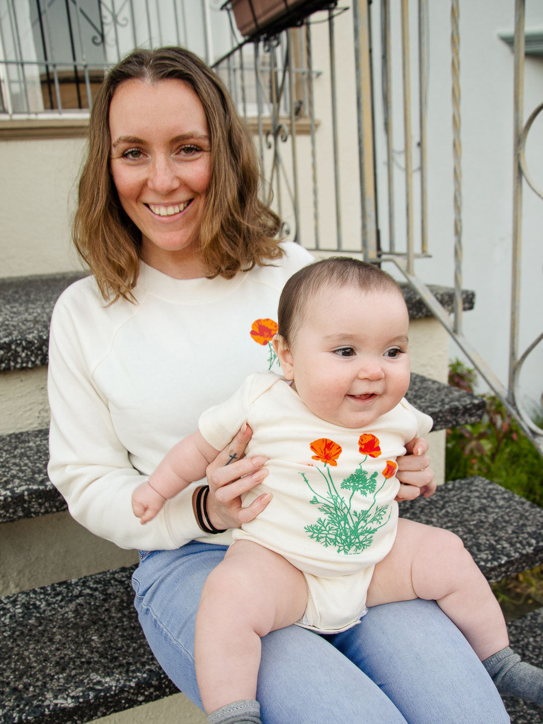 Poppy Baby Onesie Cream by Jen Kindell-Culk