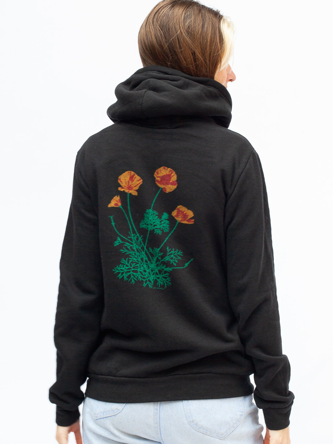 Poppy Zip-up Hoodie Tri-Black by Jen Kindell-Culk