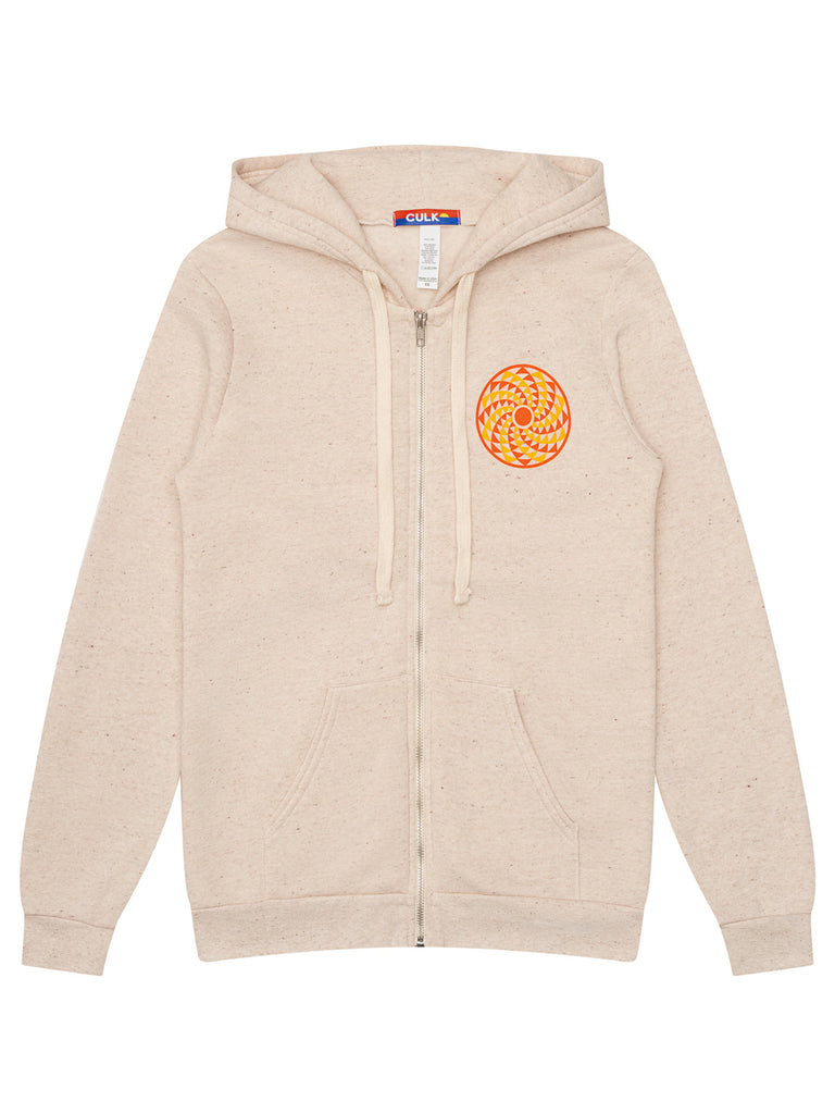 Radial Sun Zip-up Hoodie Tri-Cream - Culk