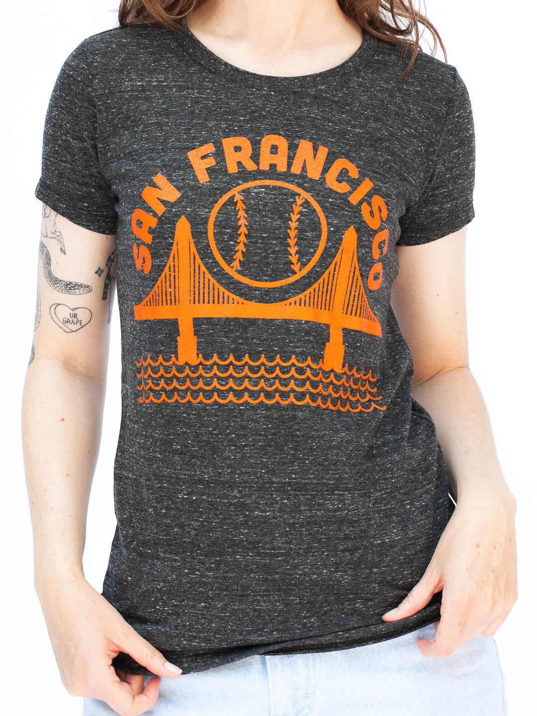 SF Baseball Women's Tee Tri-Charcoal-Culk