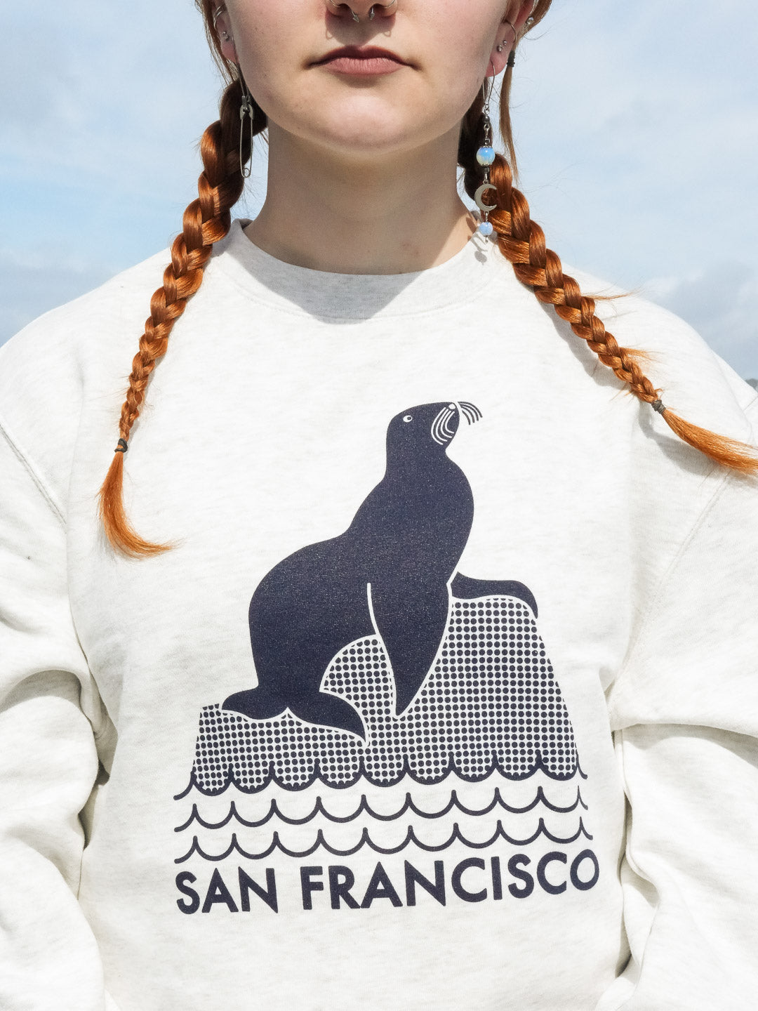 SF Seal Crewneck Heather Cream-Culk