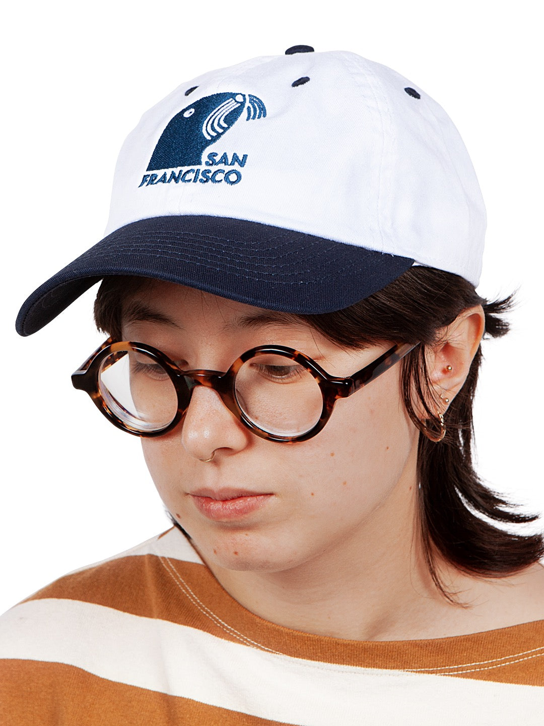 SF Seal Dad Hat White/Navy-Culk