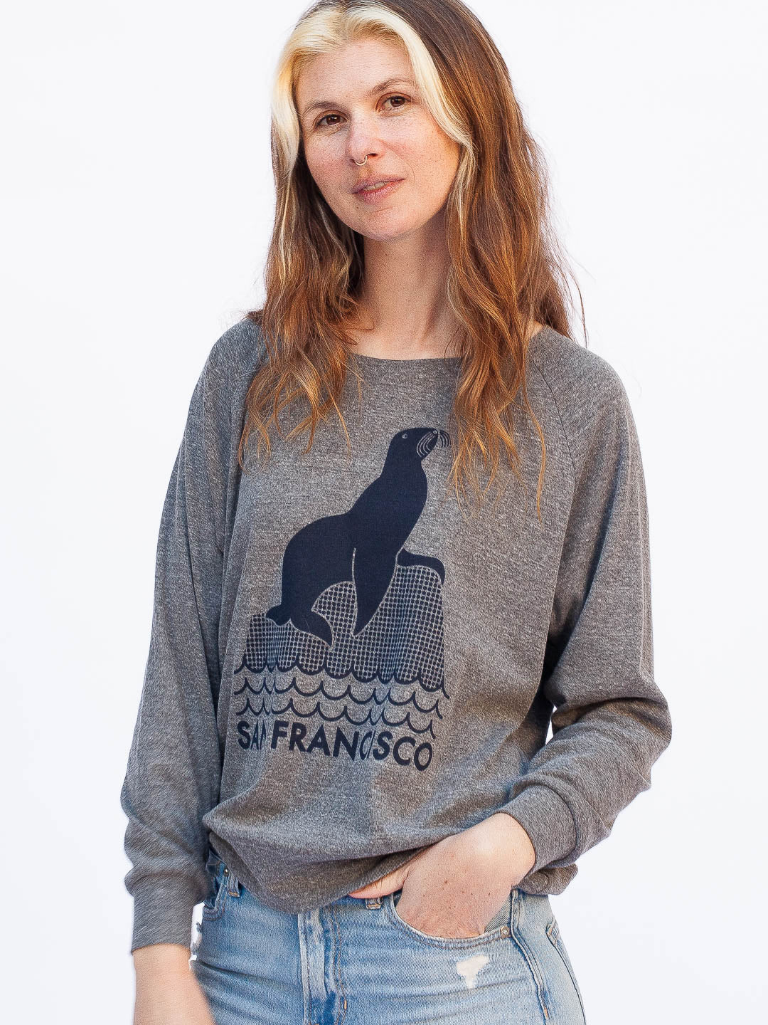 SF Seal Women's Raglan Pullover Grey-Culk
