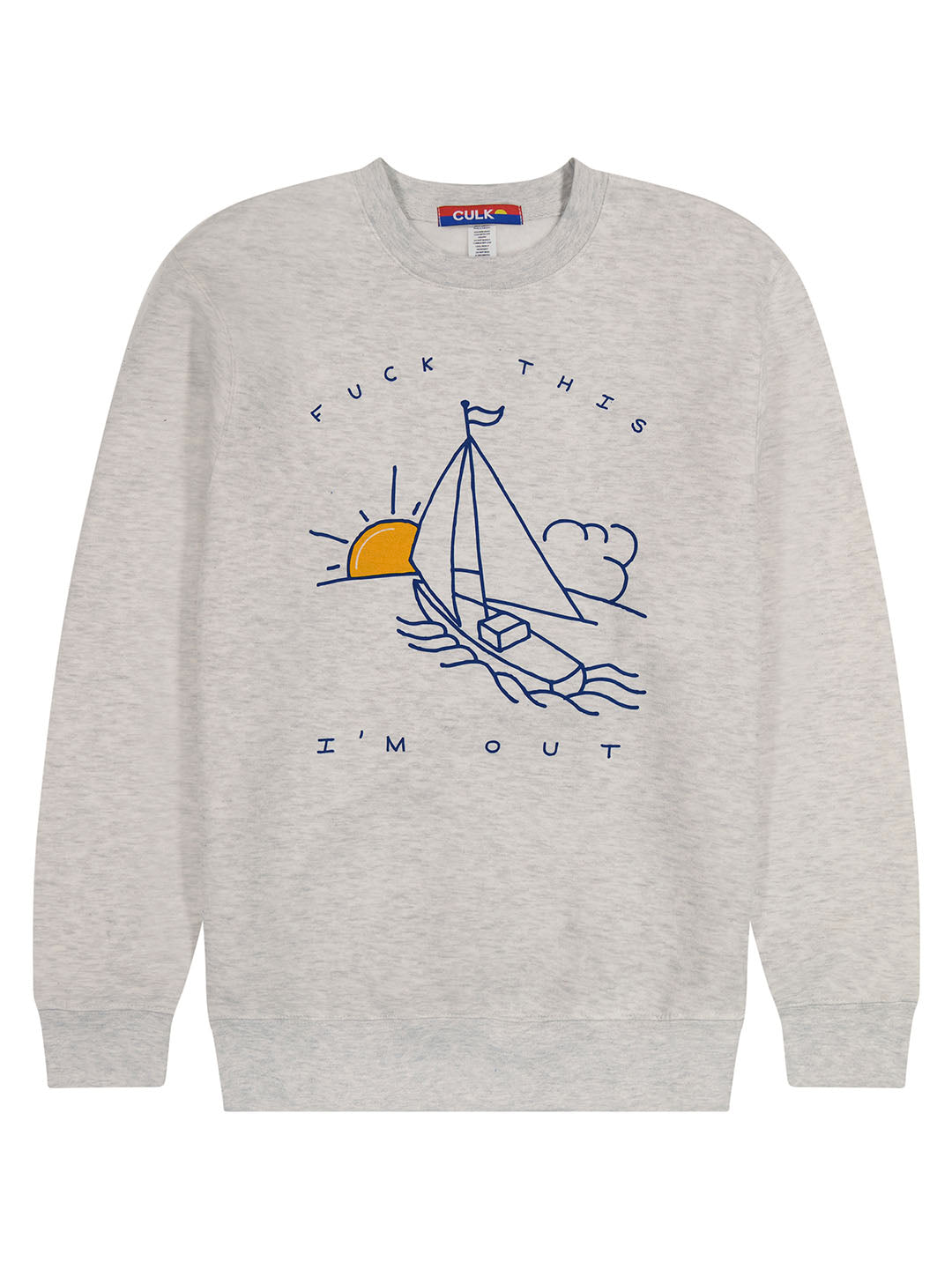 Sailboat Crewneck Heather Cream-Culk