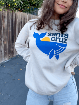 Santa Cruz Whale Crewneck Cream-Culk