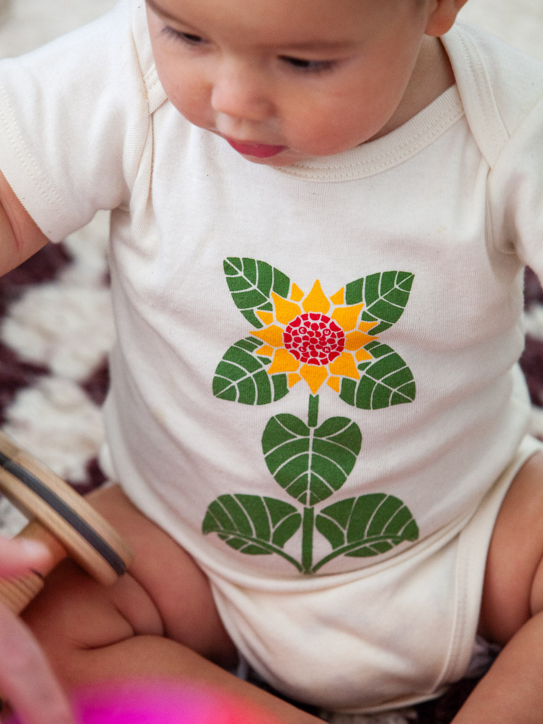 Sunflower Baby Onesie Cream-Culk