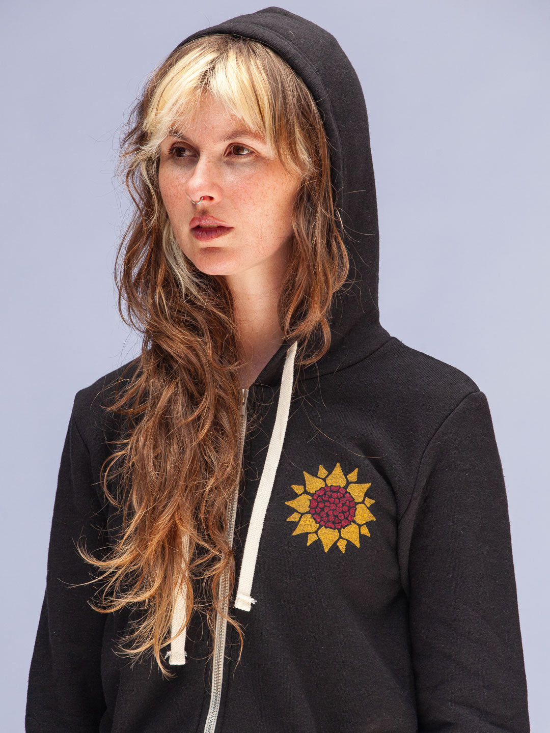 Sunflower Zip-up Hoodie Tri-Black-Culk