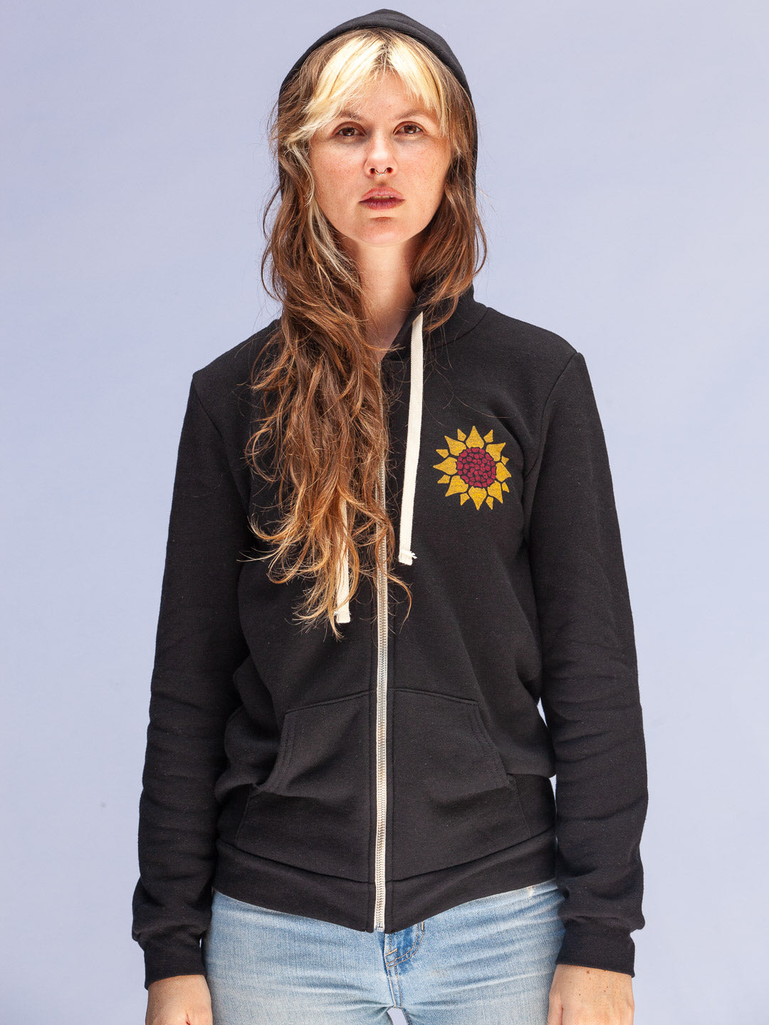 Sunflower Zip-up Hoodie Tri-Black-Culk