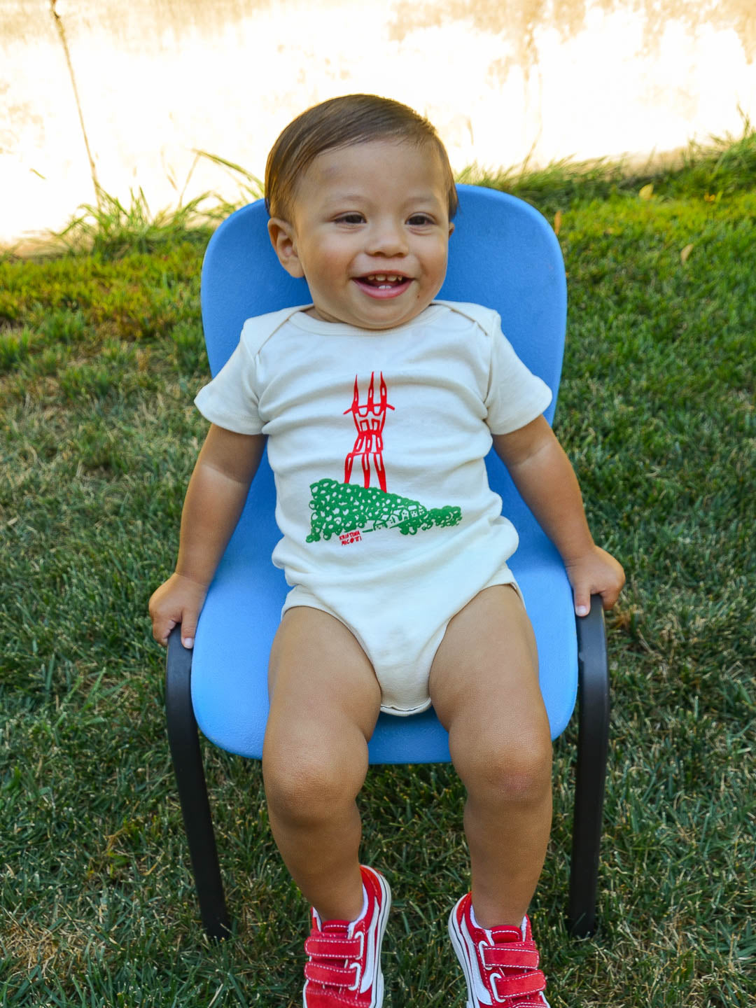 Sutro Tower Baby Onesie Cream by Kristina Micotti-Culk