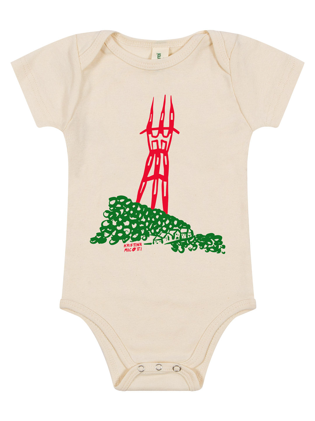 Sutro Tower Baby Onesie Cream by Kristina Micotti-Culk