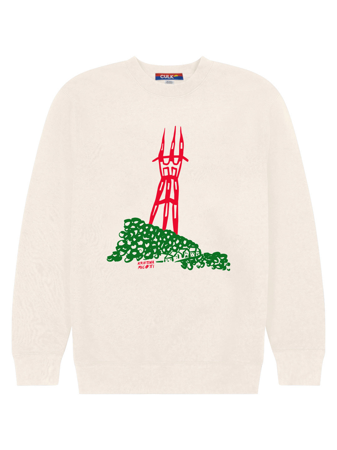 Sutro Tower Crewneck Cream by Kristina Micotti-Culk