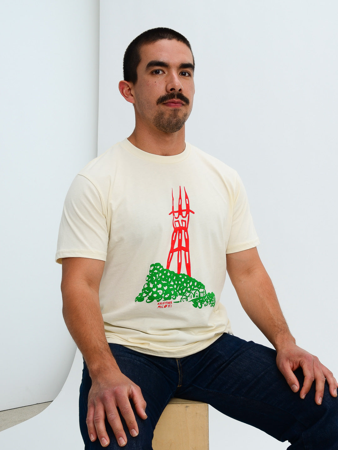Sutro Tower Tee Cream by Kristina Micotti-Culk