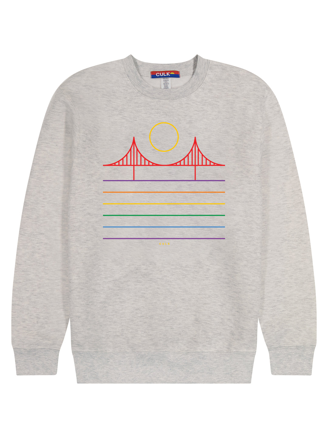 Minimal Bridge Rainbow Crewneck Sweatshirt Heather Cream