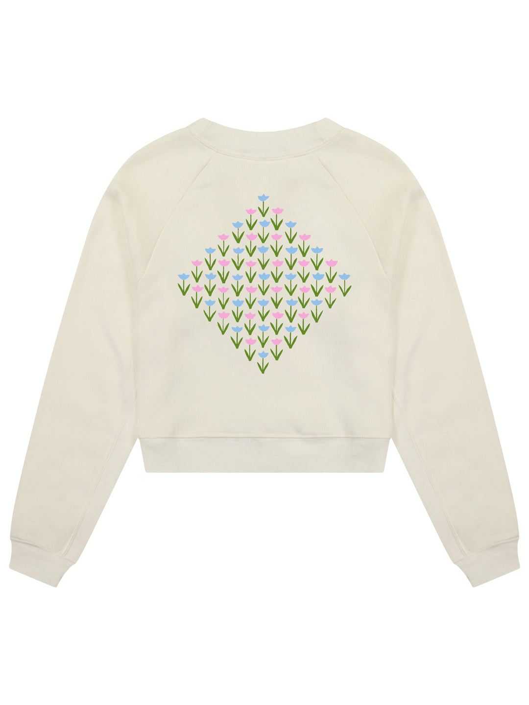 Tulips Women's Cropped Crewneck Cream-Culk