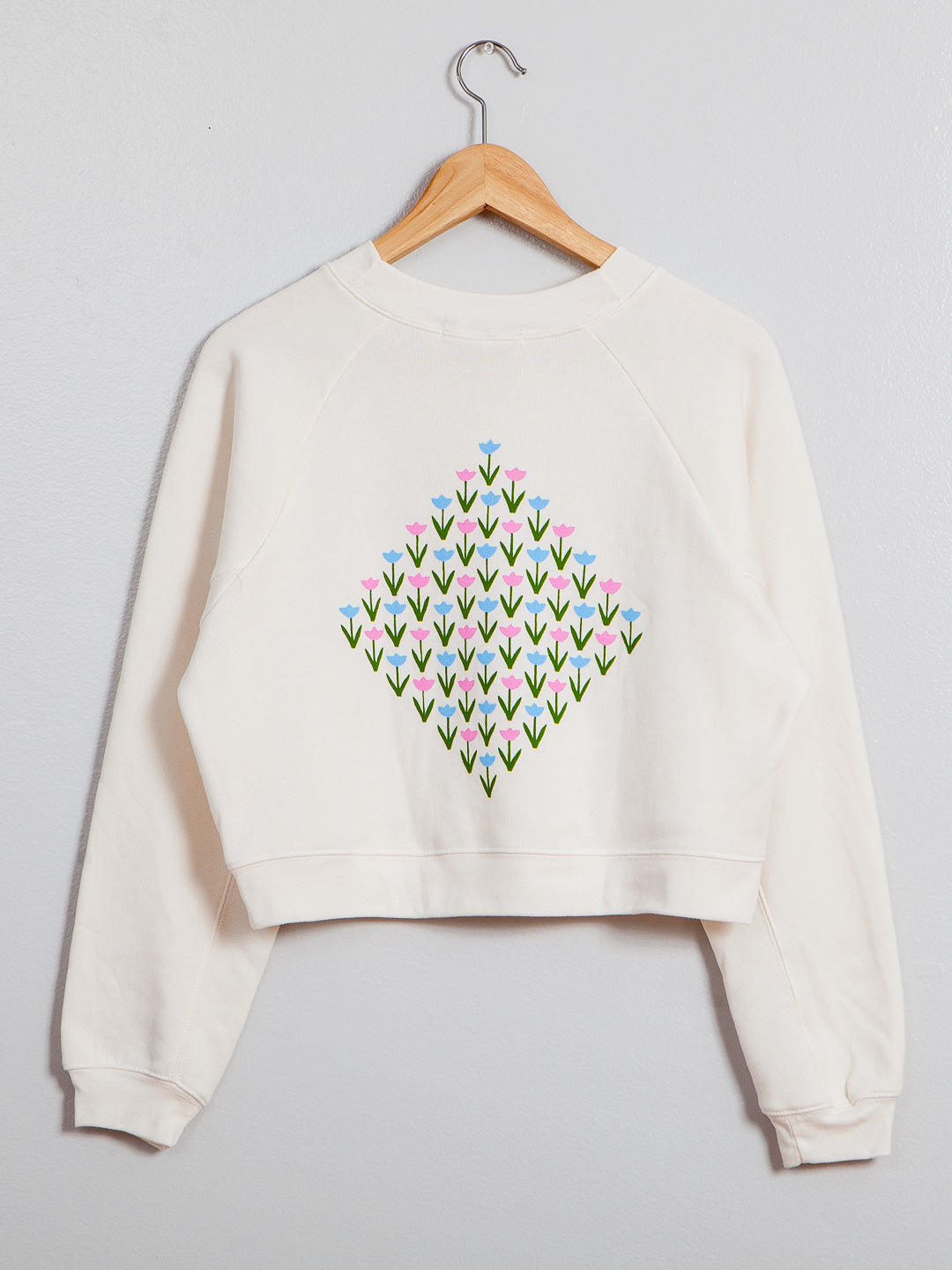 Tulips Women's Cropped Crewneck Cream-Culk