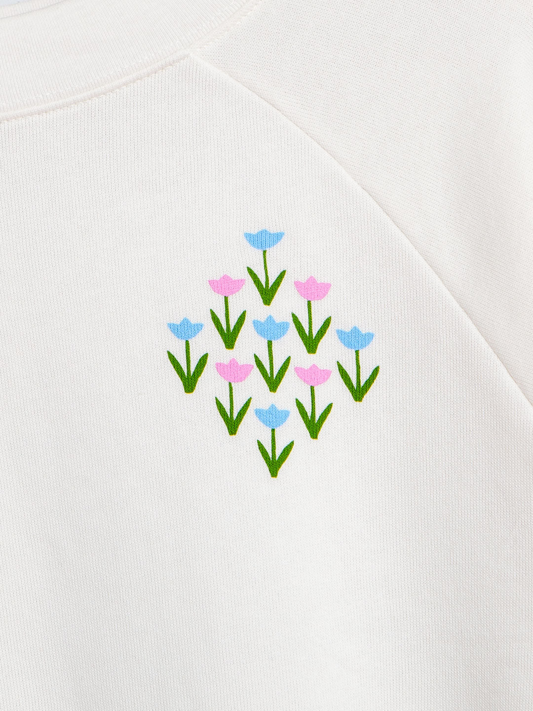 Tulips Women's Cropped Crewneck Cream-Culk
