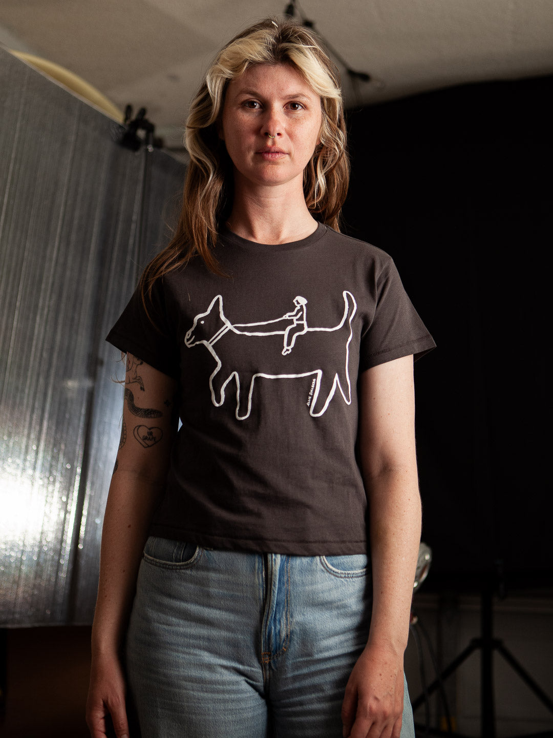 Dog Rider Women's Tee Black by Allie Sullberg