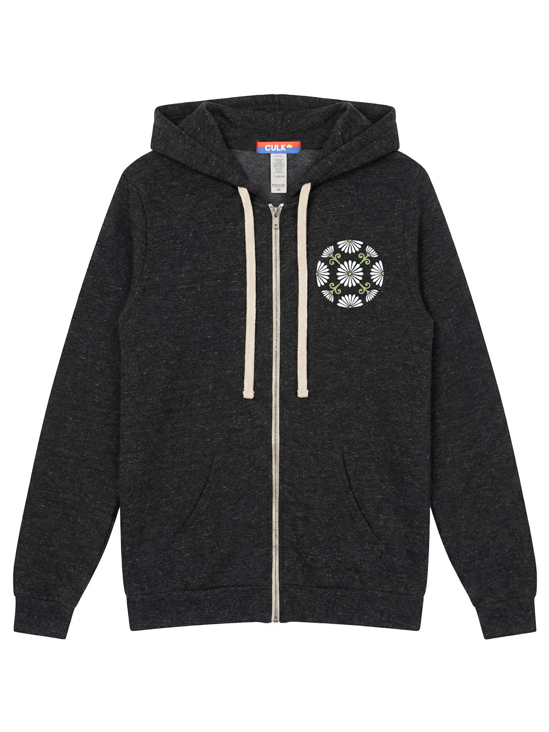 Garden Wheel Zip-up Hoodie Tri-Charcoal