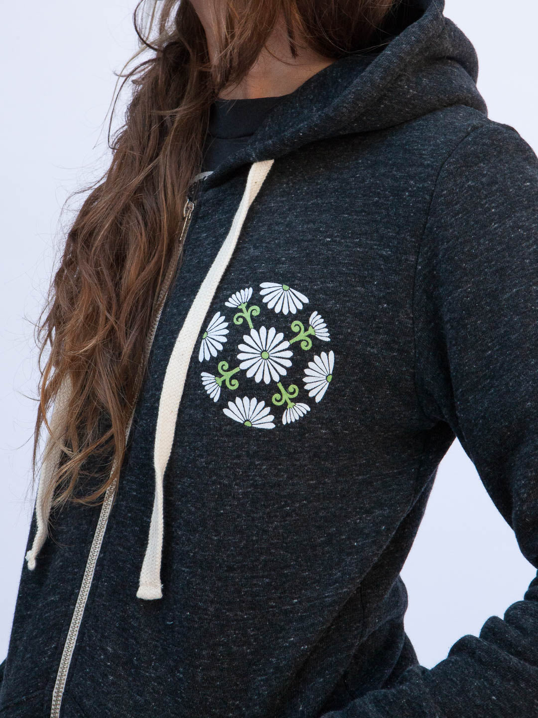 Garden Wheel Zip-up Hoodie Tri-Charcoal