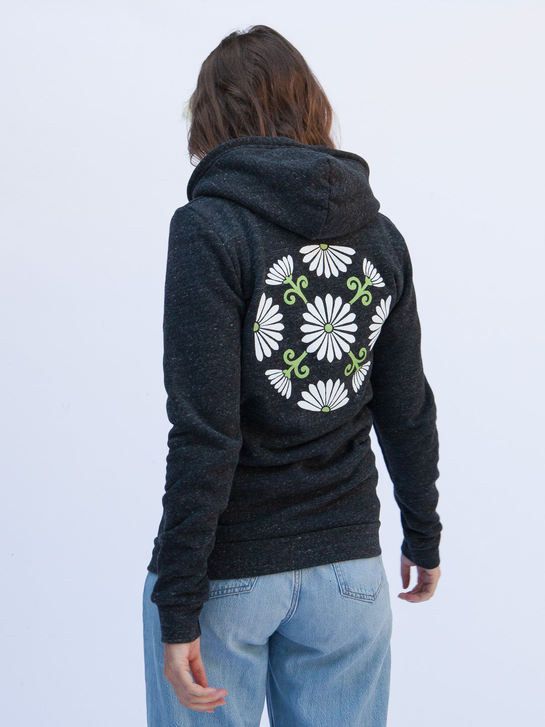 Garden Wheel Zip-up Hoodie Tri-Charcoal