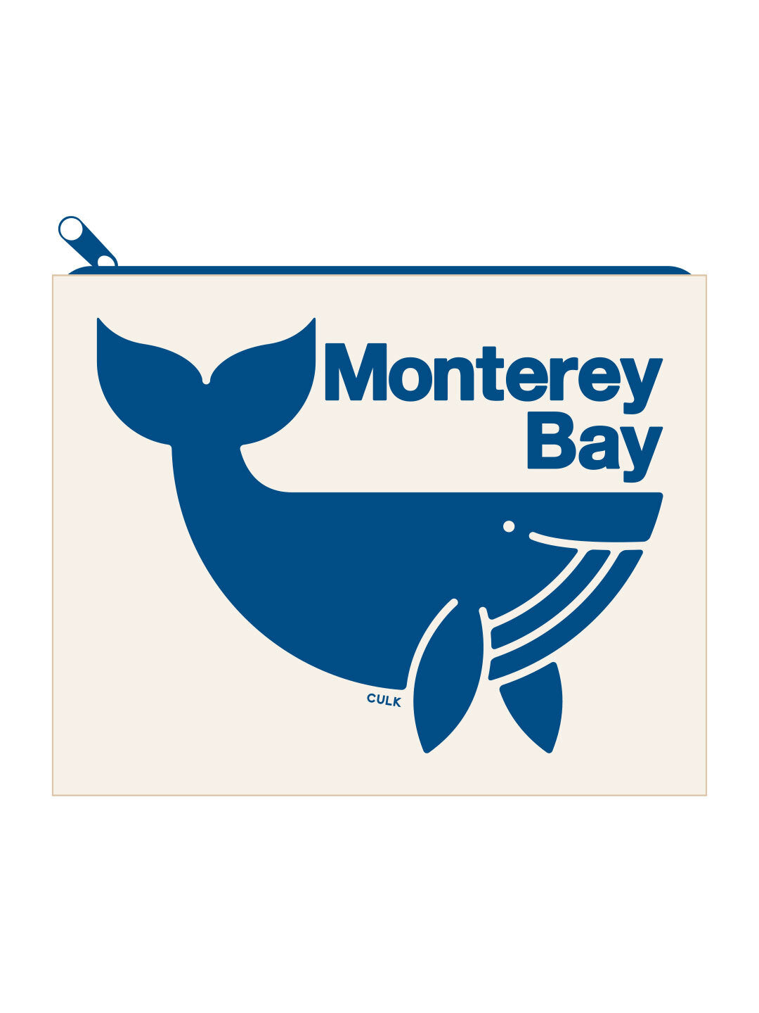 Monterey Bay Whale Zipper Pouch Cream