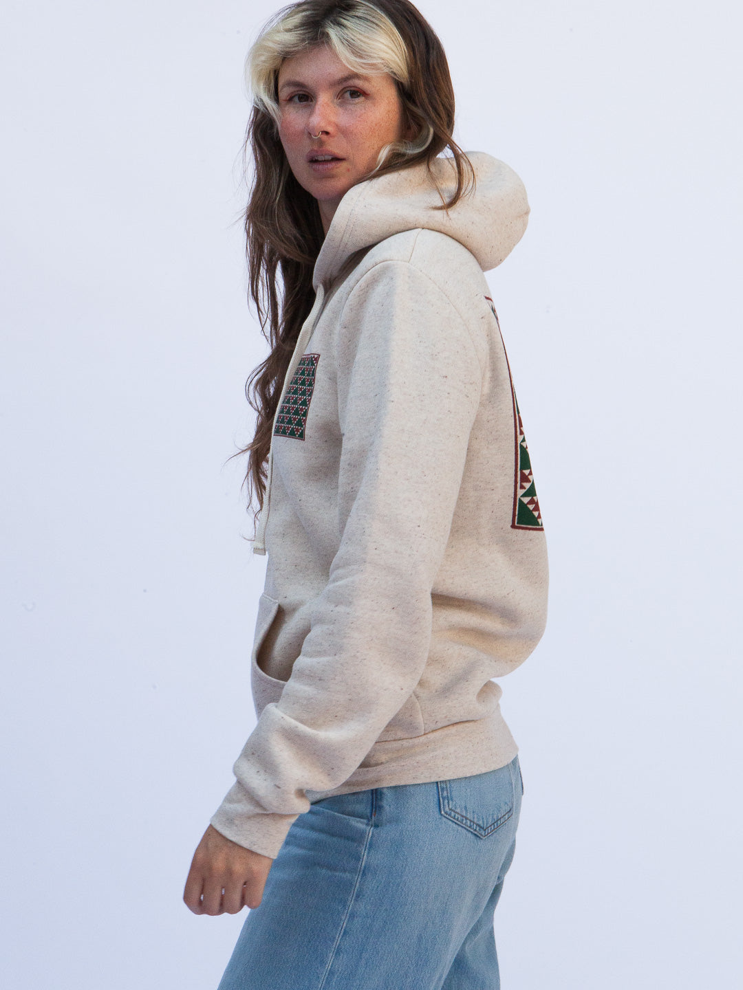 Mountain Study Zip-up Hoodie Tri-Cream