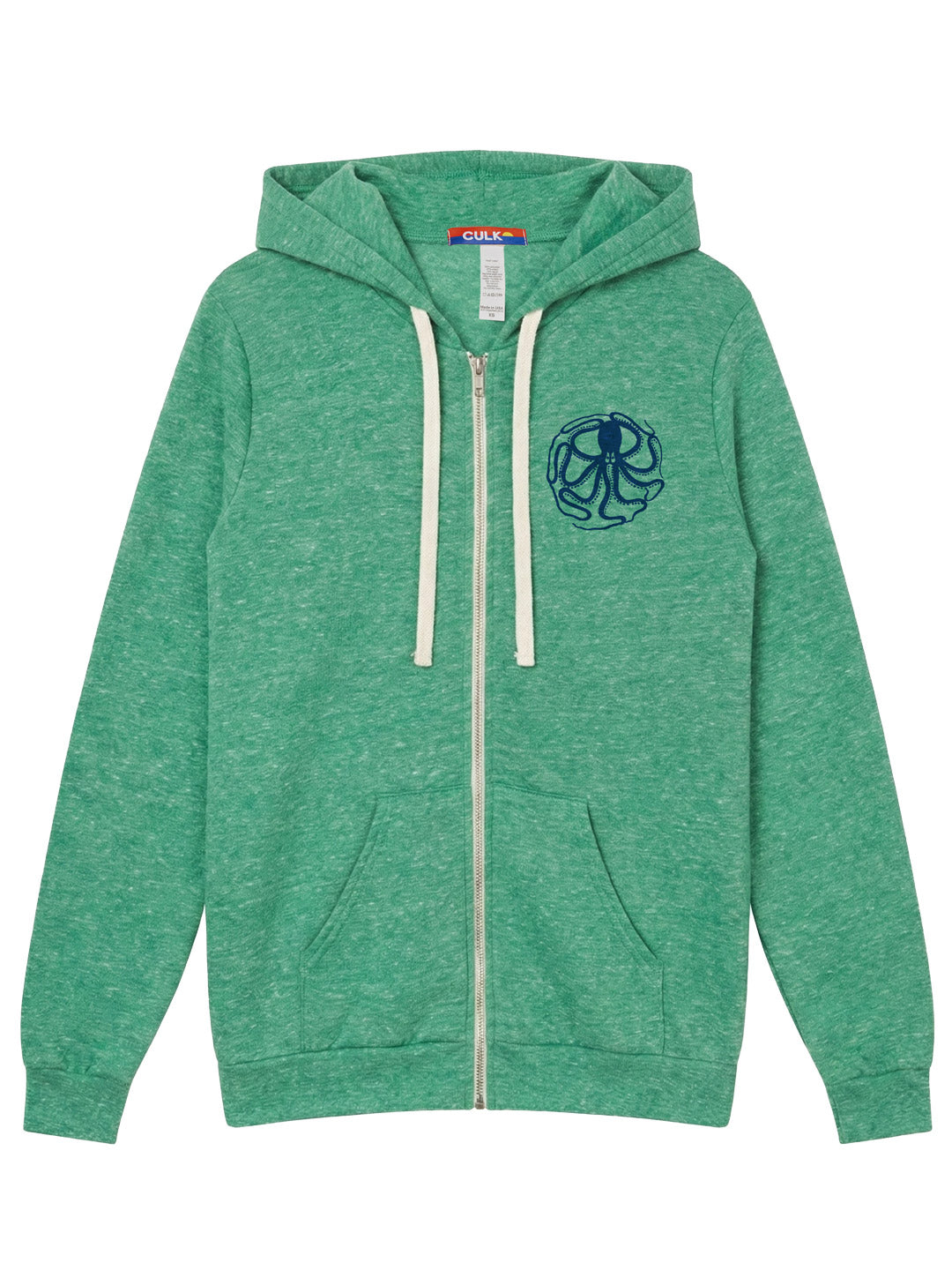 Octopus Zip-up Hoodie Tri-Green