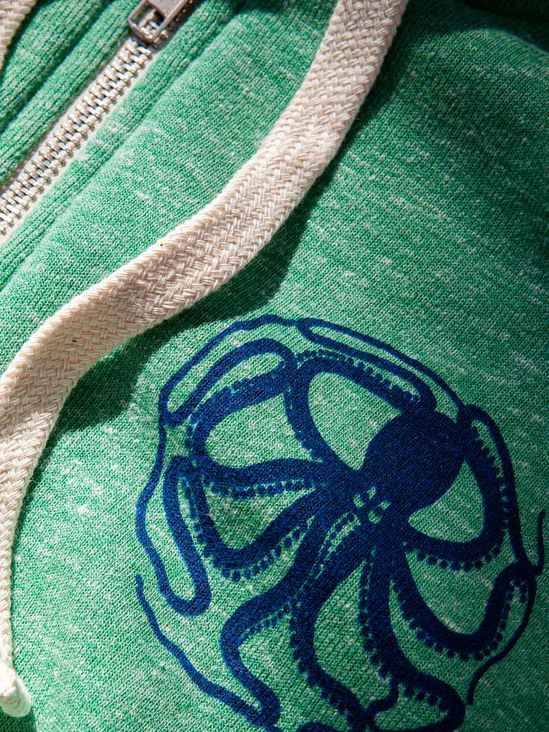 Octopus Zip-up Hoodie Tri-Green