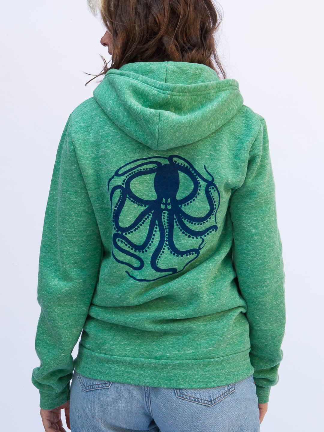 Octopus Zip-up Hoodie Tri-Green