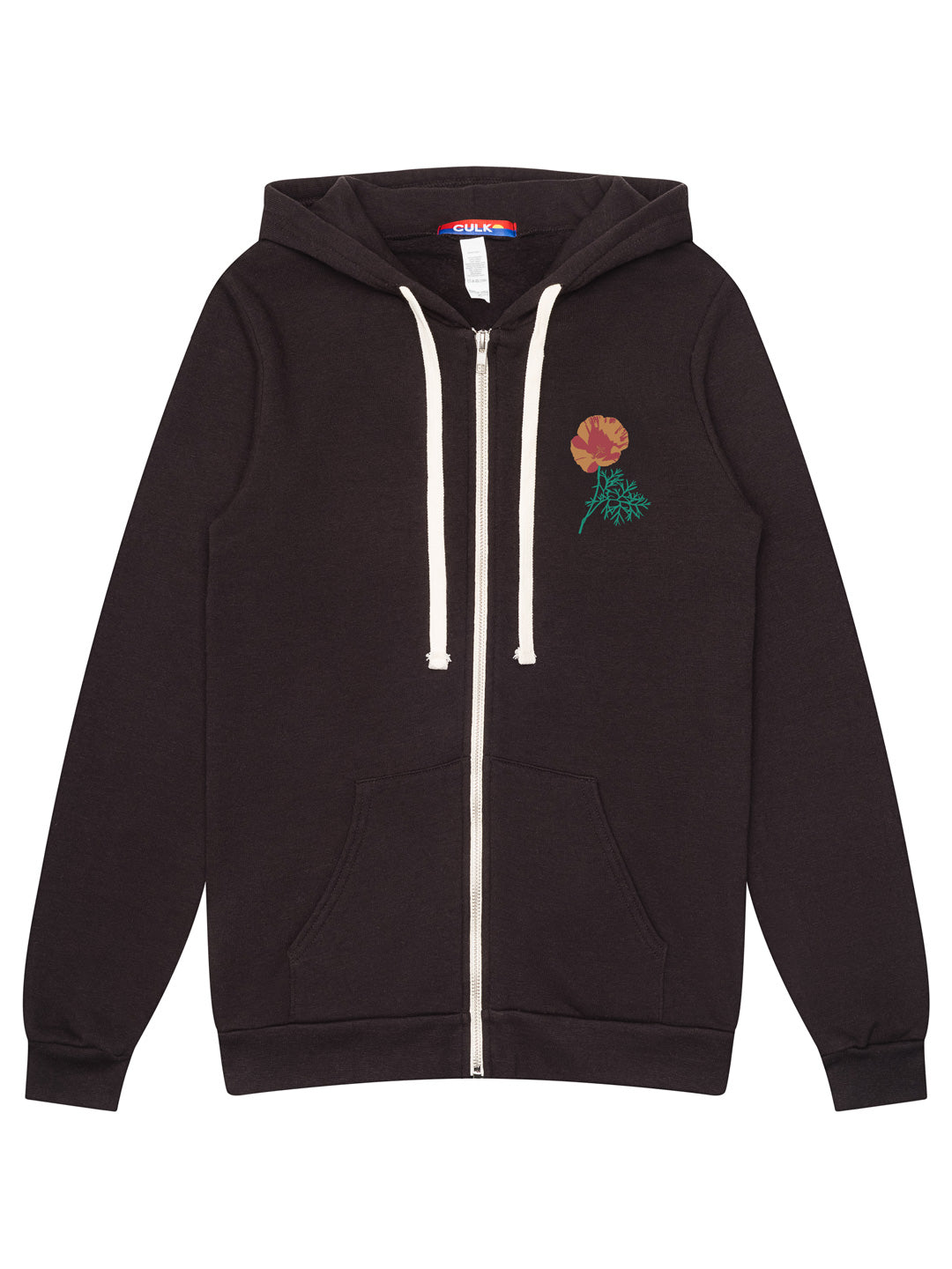 Poppy Zip-up Hoodie Tri-Black by Jen Kindell