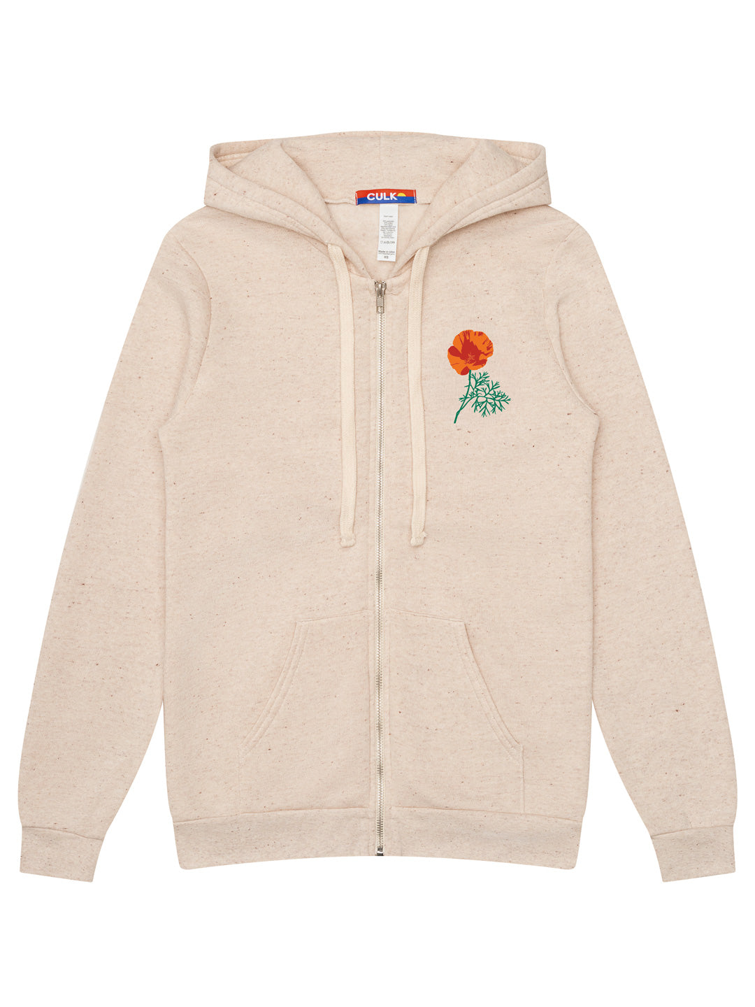 Poppy Zip-up Hoodie Tri-Cream by Jen Kindell