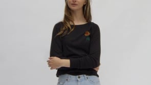 Jen Kindell Poppy Women's Raglan Pullover Tri Black