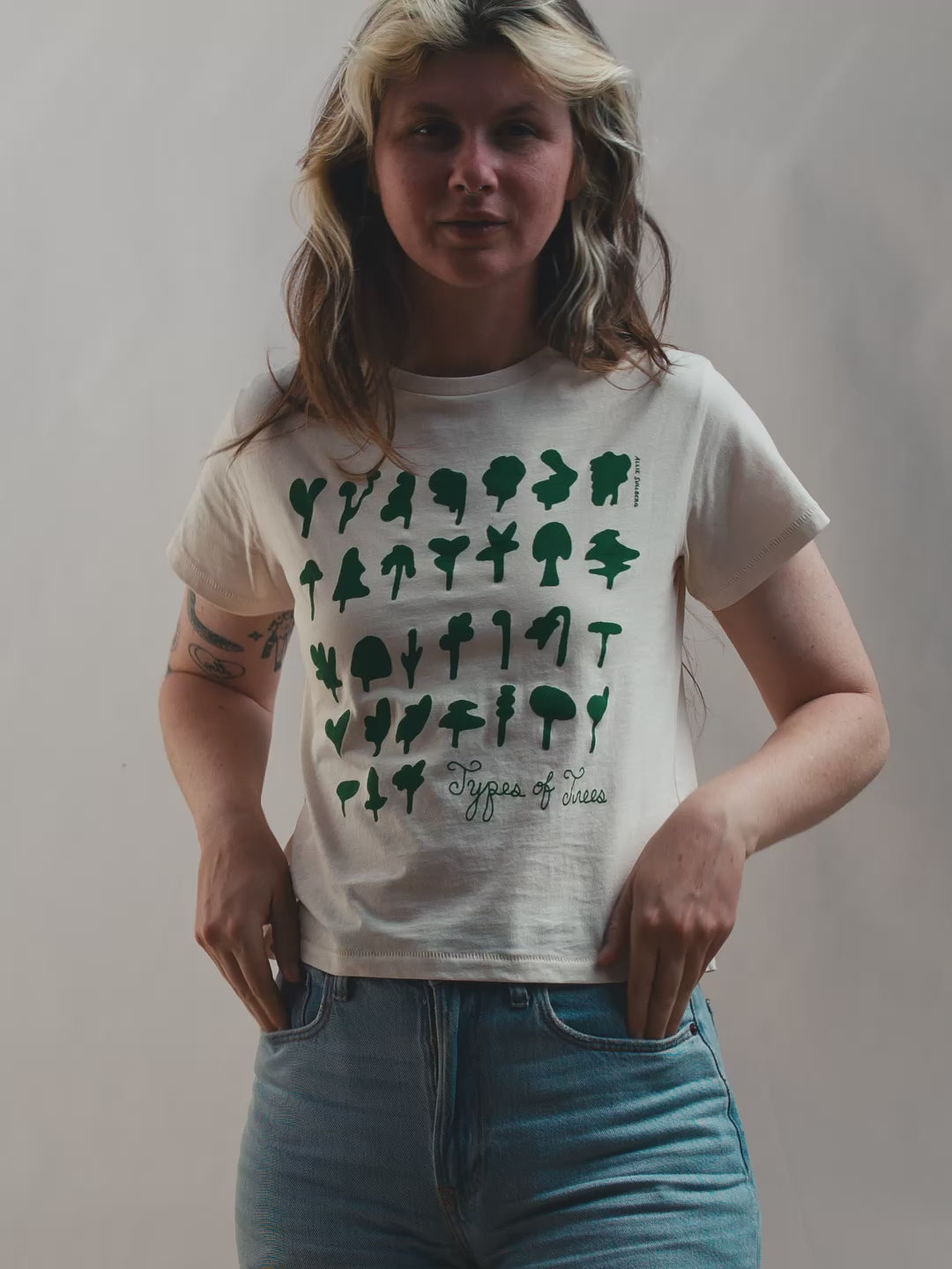 Types of Trees Women's Tee Cream by Allie Sullberg