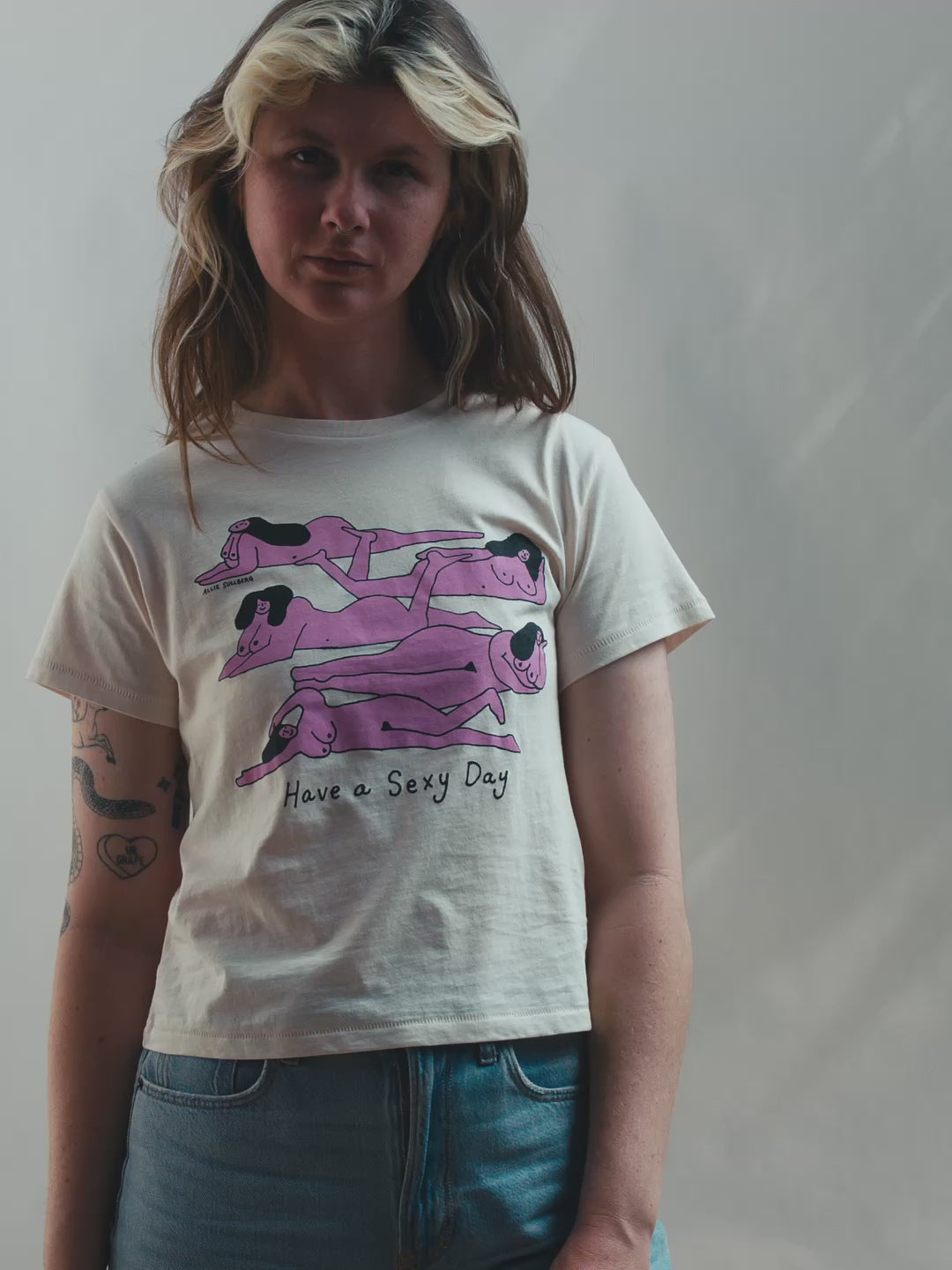 Have a Sexy Day Women's Tee Cream by Allie Sullberg