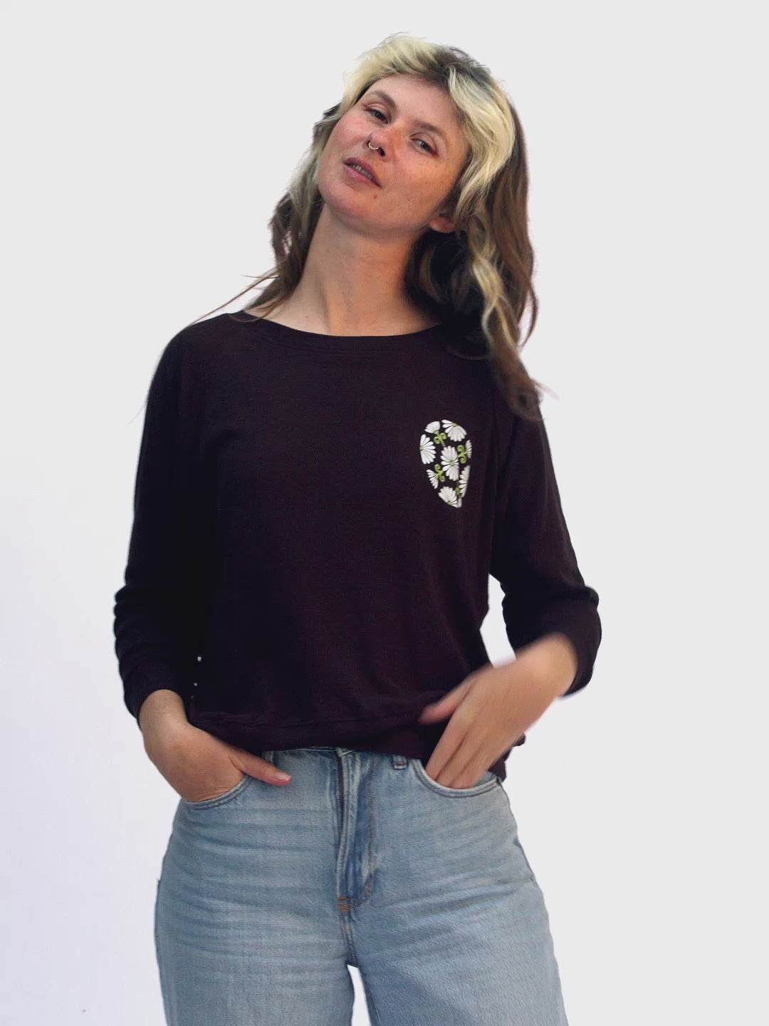 Garden Wheel Women's Raglan Pullover Tri-Black