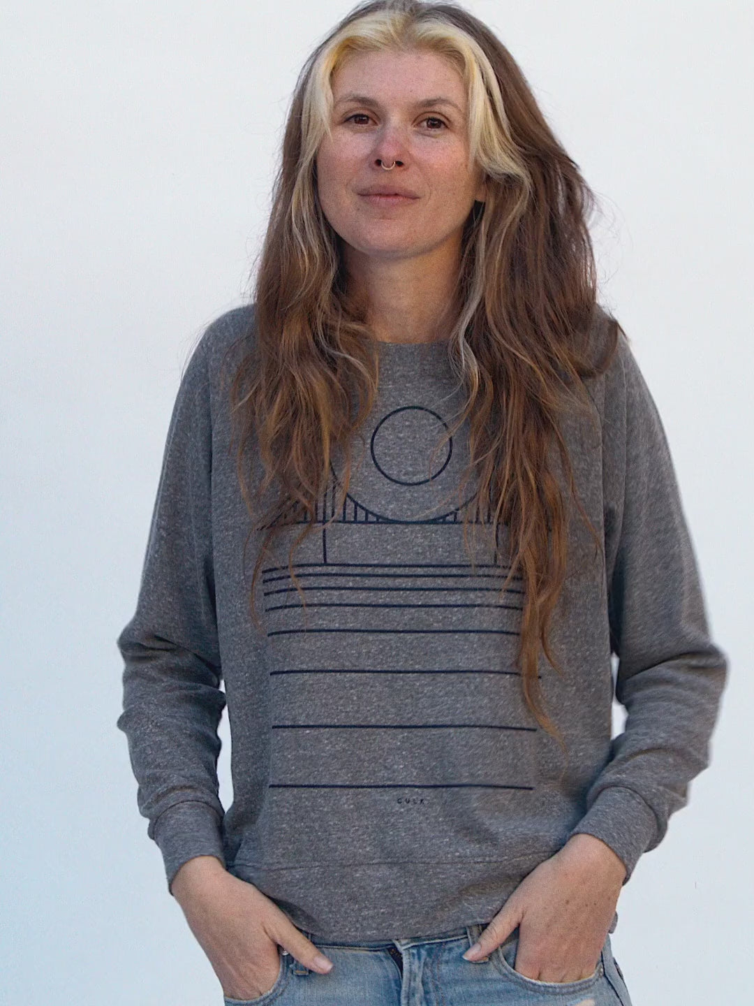 Minimal Bridge Women's Raglan Pullover Tri-Grey